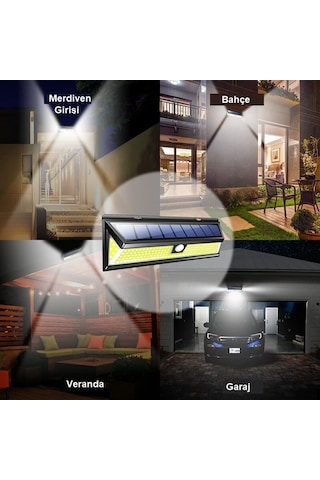 Triline Solar 180 Led Güneş Enerjili Kumandalı 3 Modlu Duvar Lamb