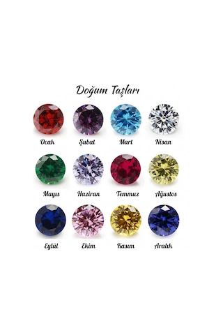 Doğum Taşı Charm 925 Ayar Gümüş Ayarlanabilir Kadın Yüzük Çok Renkli