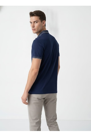 Giyim Dünyası Erkek Polo Yaka Kısa Kol Tshirt Lacivert