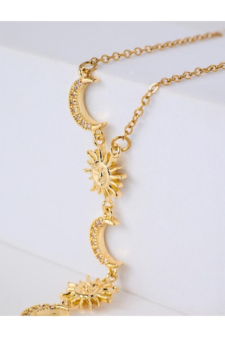 Jimmy Key Jimmy Key Altın Rengi Güneş Ve Ay Model Y Kolye 6sw428829150