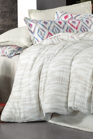 Sarev Mayorka Mavi Mood Comfort Çift Kişilik %100 Pamuk Müslin Yıkamalı Nevresim Takımı Mavi