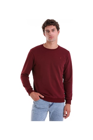 Hatemoğlu Bordo Regular Fit Düz Pamuklu Bisiklet Yaka Sweatshirt Bordo