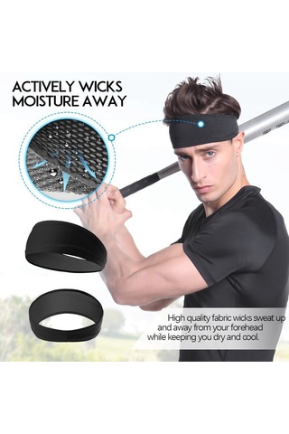 Hombey Erkek Spor Bandı Siyah+gri 2'li Paket - Teri Emici, Kaymazsız, Nem Tutan, Uv Koruyucu, Rahat Ve Stili Sağlar Kırmızı