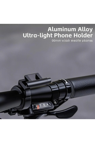 Lemestar Bisiklet Ve Elektrikli Araçlar İçin Aluminyum Gps Telefon Tutucu - Sürüş Güvenliği İçin Sağlam Tutma 55-100mm Telefon, 20-33mm Direk Uyumlu Siyah