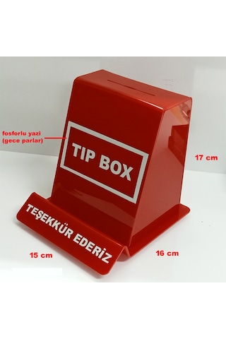 Tip Box Bahşiş Kutusu, Sadaka Kutusu ve Kumbara Kırmızı Pleksi