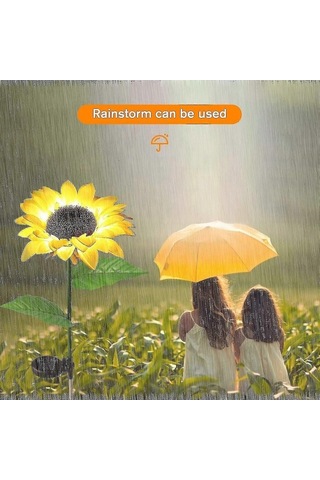 Opulentliving Çok Renkli Ayçiçeği Güneş Işıkları, Su Geçirmez Bahçe Dekorasyonu Çok Renkli