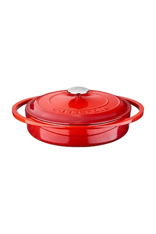 Lava Döküm Çok Amaçlı Yayvan Tencere Döküm Demir Kapak Heritage Serisi Çap(Ø)28cm.