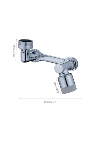 Qianfan 1080 Döner Lavabo Musluk Uzatıcı, Musluk Gümüş