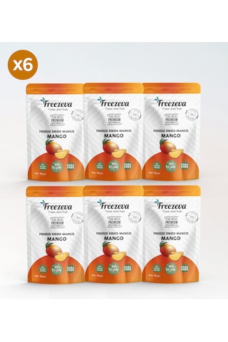 6'lı Paket Dondurularak Kurutulmuş Mango Freeze Dried Mango Freeze Dry Mango Kurusu 6x15 Gr 90 G