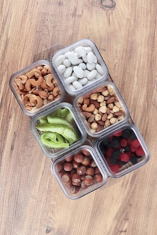 Kapris Seti-F-602 Midi Mix Kapaklı Tepsili Akrilik Kahvaltılık ve Sunum Seti Parça Şeffaf