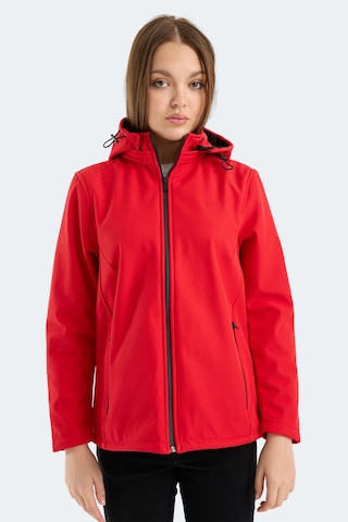 Slazenger Heat Control Kadın Çıkarılabilir Kapüşonlu Kırmızı Mont & Kaban Kırmızı