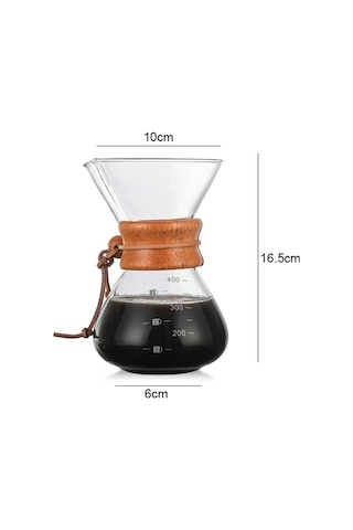 Pazly Yüksek Sıcaklık Dayanıklı 400ml Cam Cezve - 20-150 C, Güvenli V-şekilli Spout