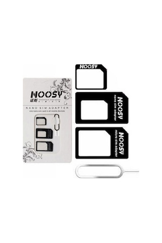 Noosy Nano ve Mikro Sim Kart Adaptörü+Iğne Set Beyaz