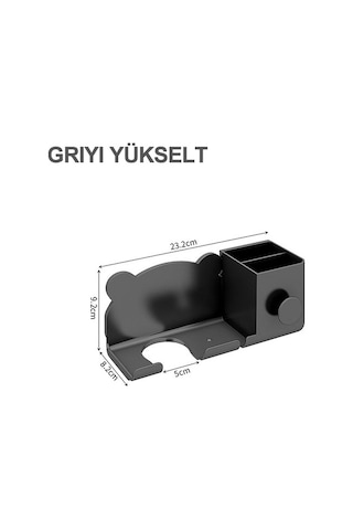 Saç Kurutma Makinesi Duvara Monte Tutucu Banyo Rafı Depolama Rafı İçin, Stil: Gri Yükselt Gri