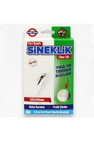 Boss Tape Pencere Cam Sineklik 125x150cm Cırt Bantlı