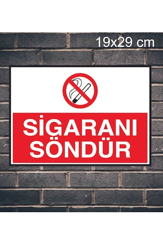 Sigaranı Söndür Metal Uyarı Levhası
