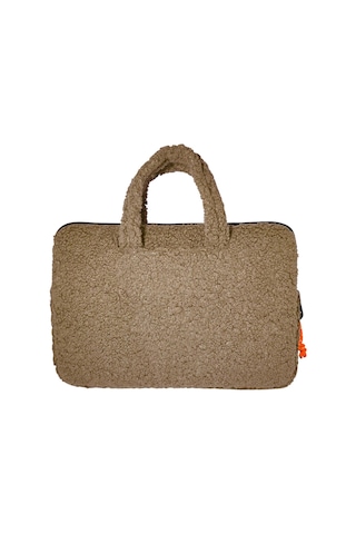 Jacbag Teddy Peluş Bej/turuncu Kız Çocuk Notebook Laptop Ve Evrak Çantası Çok Renkli