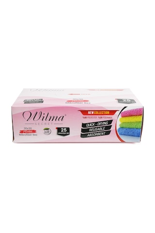 Wilma Secret Mikrofiber Temizlik Bezi Kutulu 25 Adet Pembe 30 x 30 CM