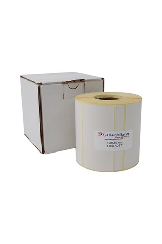 Eko Termal Etiket 100mm X 50mm Ruloda 1000 Adet 40mm Kuka Çapında Direk Termal Transfer Etiketi 1