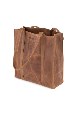Berliner Bags Kira Deri Shopper Kadın Omuz Ve Tote Çanta, Büyük Boy, Premium Tasarım Omuz Çantası Kahverengi
