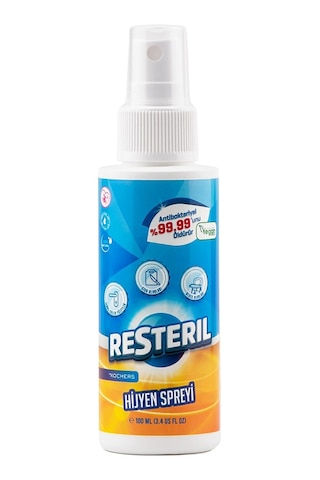 Resteril Antibakteriyel Doğal Alkolsüz Dezenfektan Günlük Hijyen Spreyi 100 ML