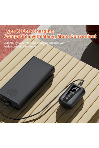 Kosona "taşınabilir Şarjlı Top Şişirme Pompası - Otomatik Durdurma, Led Ekranlı, 2000mah Pil"