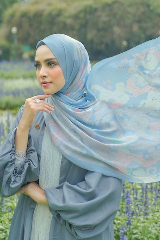 Buttonscarves Friendship Saten Şal - Rainbow Dash Mavi