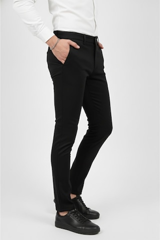 Deepsea Erkek Siyah Modern Fit Likralı Kumaş Pantolon Günlük & Ofis Kullanımı 2602020 Siyah