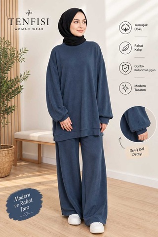 Tenfısı Woman Wear Kadın Oysho Kumaş İkili Takım Rahat Kalıp Antrasit - 924408740 Antrasit