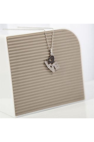 Love Yazılı Taşlı 925 Gümüş Kadın Kolye