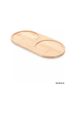 Bambu 2 Bölmeli Sunumluk, Oval Tabak ,yağdanlık Altı 12x24 Cm Renksiz