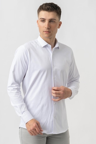 White Stone Aarberg G2424 Regular Fit Pamuklu Likralı Gömlek Beyaz-beyaz Beyaz