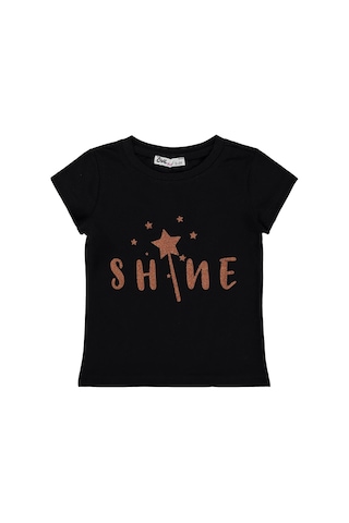 Civil Girls Shine Baskılı 2-5 Yaş Tişört - Siyah
