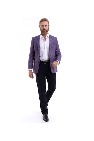 Presto Erkek Kareli Ceket Klasik-6 Drop- Bordo 1593-800 Bordo