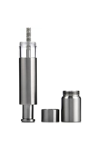 Novahub Altın Gümüş Paslanmaz Çelik Başparmak İtme Tuz Ve Karabiber Öğütücü, Ev Mutfak Baharat Aleti Gümüş