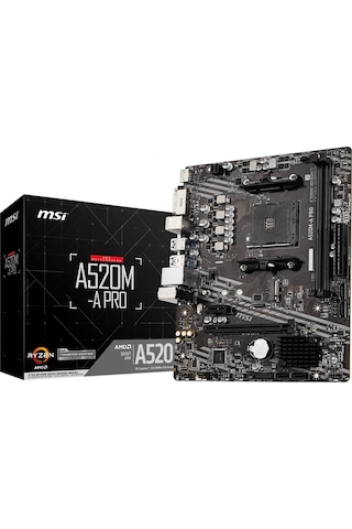 MSI A520M-A Pro AMD A520 4600 MHz (OC) DDR4 Soket AM4 mATX Anakart