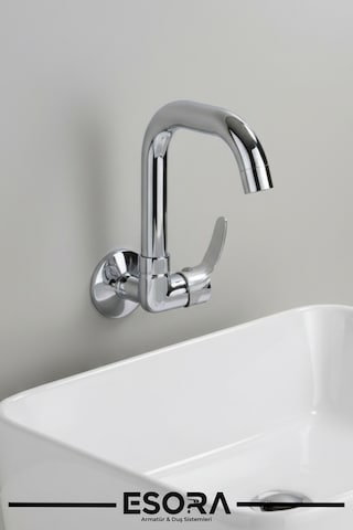 Mix Tekli Duvardan Köşe Borulu Lavabo Bataryası Musluğu Çeşmesi Krom