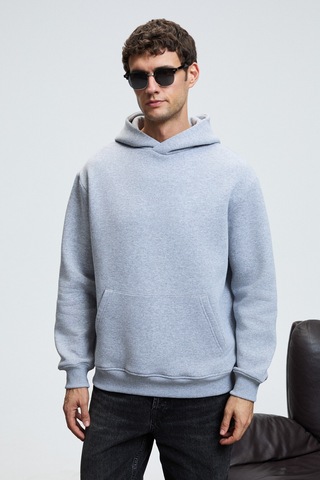 Grimelange AMOS Erkek Yumuşak Kumaşlı 3 İplik Oversize Kapüşonlu Kanguru Cepli Grimelanj Sweatshirt