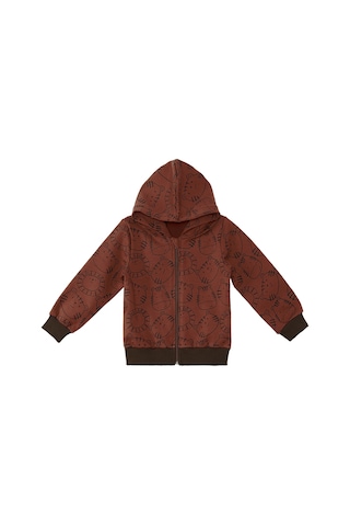 Denokids Hayvanlar Erkek Bebek Kahverengi Sweatshirt Çok Renkli