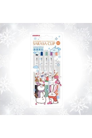Zebra Sarasa Limited Edition 0.5mm Winter Animals 5'li Jel Kalem / Jj15-zwa-5c Çok Renkli