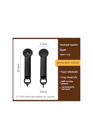 Çok Karakteristik Manyetik Şişe Açacağı-siyah Siyah