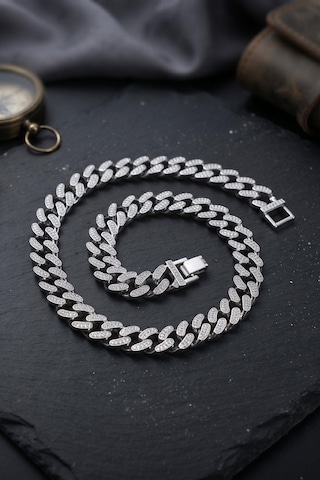 Paslanmaz Çelik Gurmet Model Kolye Zincir 10mm 902942 Gümüş