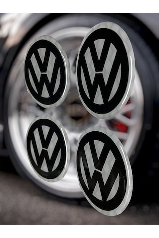 Volkswagen Jant Göbeği Damla Etiket 4 Lü Oto Universal Jant Göbeği 3d Jant Arması Damla Sticker Seti2 Çok Renkli