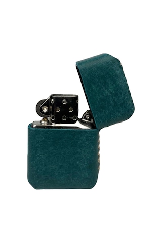 Handmade El Yapımı Hakiki Deri Zippo Modeli Çakmak Petrol Yeşili