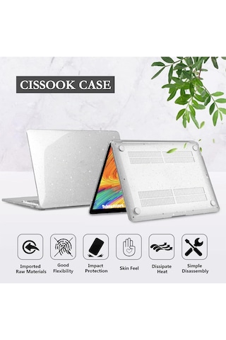 Apple Uyumlu MacBook Pro 14 Inç M3 / M3 Pro / M3 Max A2992 360 Tam Koruyucu Kristal Şeffaf Kapak Şeffaf