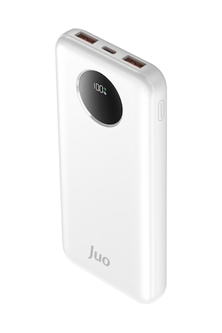 Juo MT03277 10000 mAh 22.5 W Dijital Led Ekranlı Taşınabilir Hızlı Şarj Powerbank Beyaz