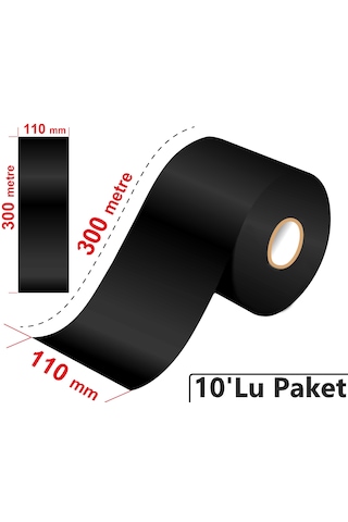 110x300 Metre Wax Ribon 10'lu Paket