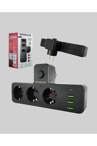 Usb Ve Type-c Portlu Anahtarlı Çoklu Priz Güç Ünitesi 1 - 3 M