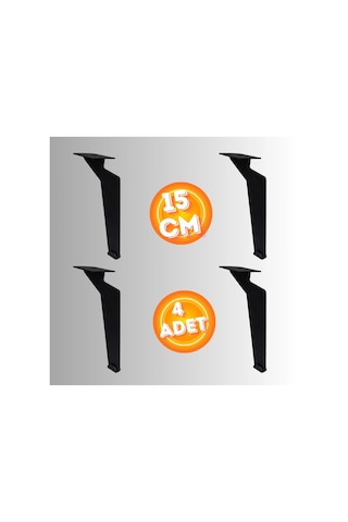 15 Cm Metal Tabanca Ayak Koltuk Ayağı Mobilya Ayağı Ünite Ayağı Konsol Ayağı Puf Berjer Ayağı 4 Ad Siyah