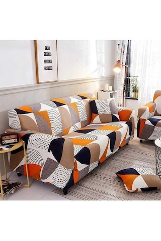 Yingfu Ev Dekorasyonu İçin Geometrik Desenli Tam Kapama Sandalye Kılıfı - Kaymaz, Esnek, 145-185 Cm İkili Koltuk Örtüsü Diğe DiğER